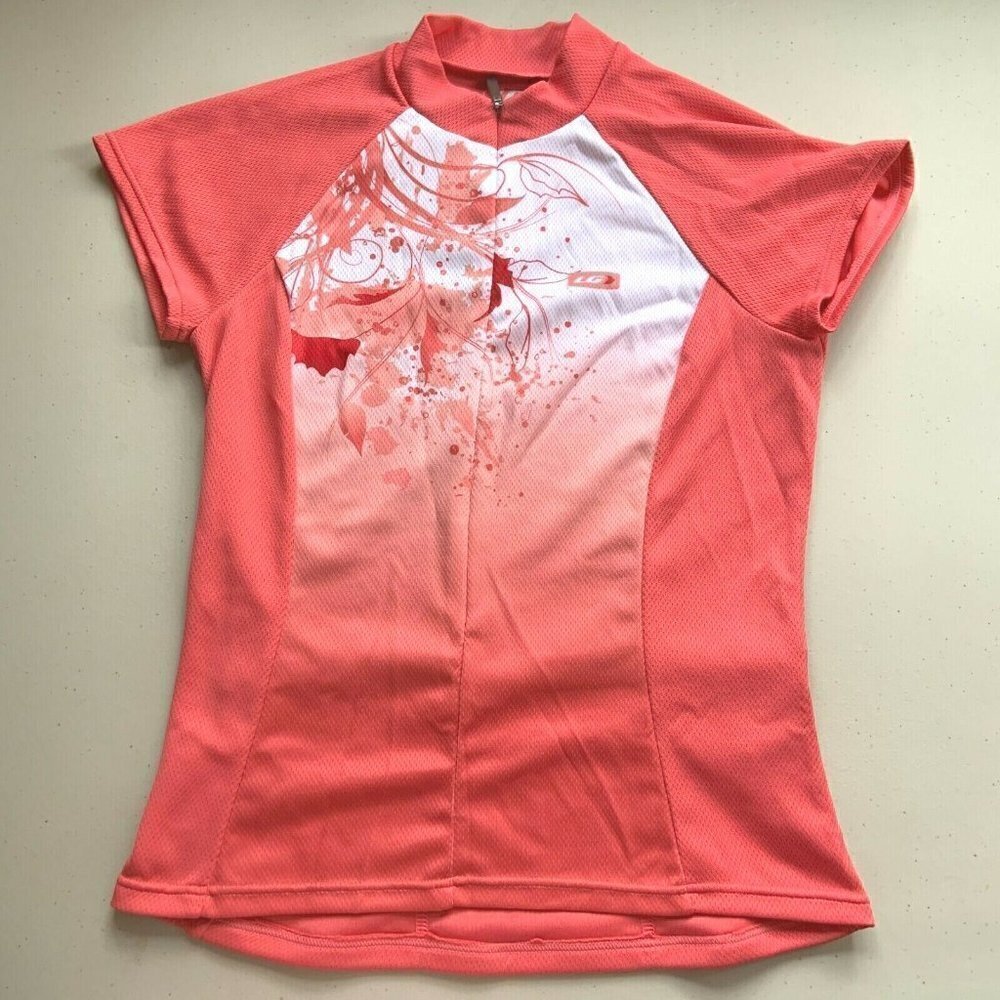 LOUIS Garneau Size Small Womens Half Zip Cycling Jersey Pink Pockets Fitted